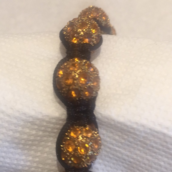 2 Bracelets: 1 Blue Stone&Crystals Skulls & 1 Gold - Picture 6 of 8